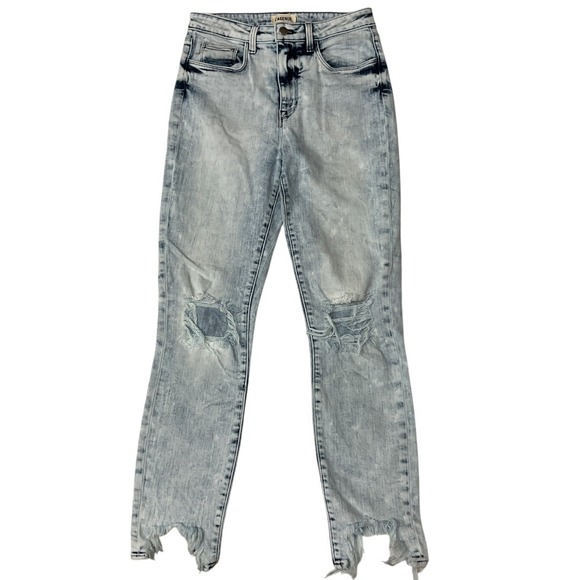 L'agence‎ Women's Distressed Skinny Jean Size 27 Acid Wash Denim High Rise - Picture 1 of 9